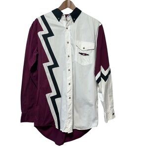 Cumberland Outfitters Colorblock Western Shirt | Zig Zag Graphic | LT